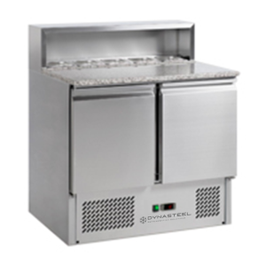Refrigerated Pizza Counter - 2 Doors - 5 GN 1/6 Pans - Dynasteel