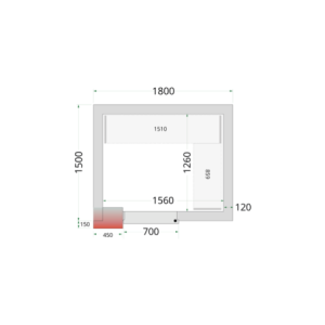 Negative Kühlraum TEFCOLD - 1800 x 1500 | Optimierte professionelle Lagerung