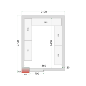 Negative Cold Room TEFCOLD - Dimensions 2100x2700mm | Professional Storage