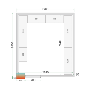 Positive Kühlzelle - 2700x3000 | TEFCOLD - Optimierte Lagerung für Profis