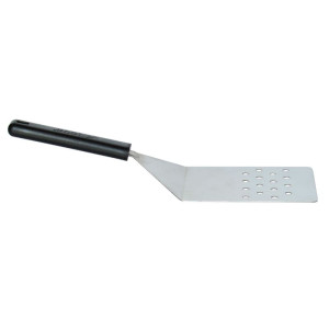 Spatule professionnelle MyChef en acier inoxydable pour manipulation sécurisée des aliments chauds.