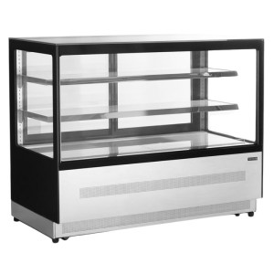 Kühlvitrine Theke 2 Glastüren Schwarz - TEFCOLD LPD1500F/BLACK