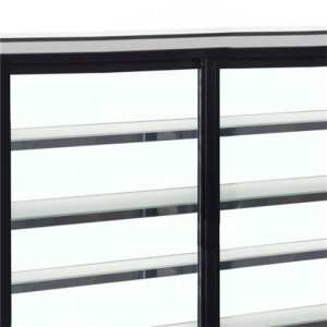 Kühlvitrine Theke 2 Glastüren Schwarz - TEFCOLD LPD1500F/BLACK