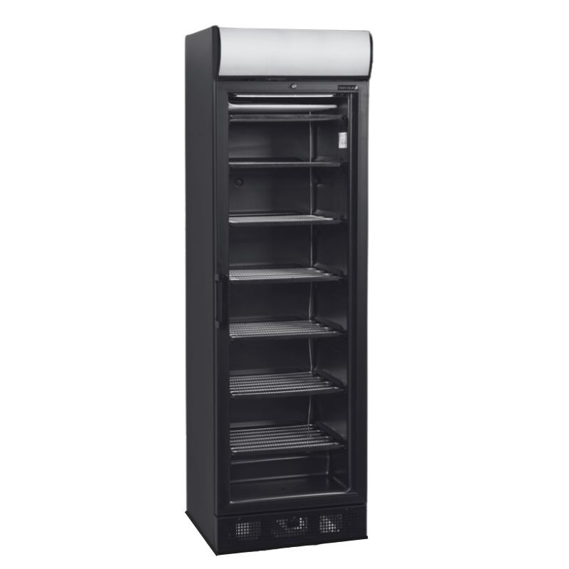 Gefrierschrank Vitrine Canopée Glastür Schwarz 270L TEFCOLD - Optimale Präsentation Ihrer Tiefkühlprodukte