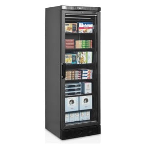 Static Glass Door Freezer Display Black - 270 L TEFCOLD | Condensation avoided, LED lighting, controlled temperature, row