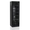 Armoire Réfrigérée Noire - Porte Vitrée 347L TEFCOLD : Stockage optimal et présentation élégante de vos produits