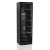 Black Refrigerated Cabinet - Glass Door 347L TEFCOLD: Optimal storage and elegant presentation of your products