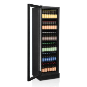 Armoire Réfrigérée Noire - Porte Vitrée Charnière Gauche - 347L | TEFCOLD