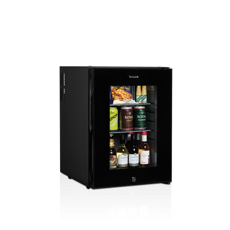 Mini Fridge Bar Glass Door Black 35 L TEFCOLD TM44G Efficient & Elegant