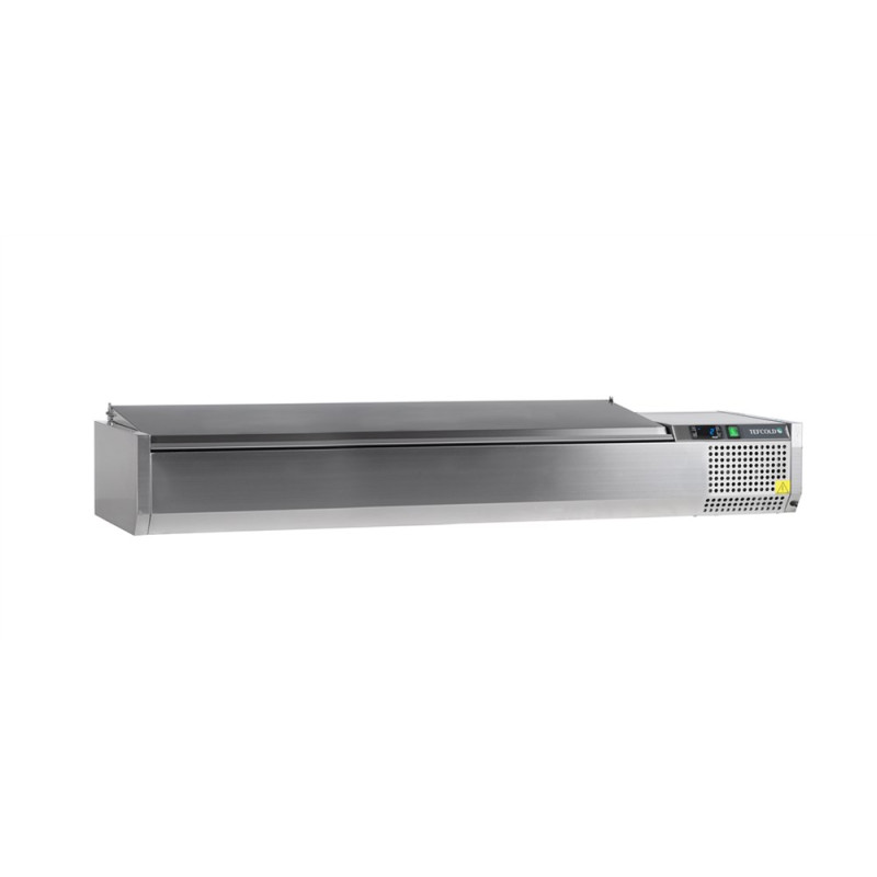 Saladette zur Aufstellung Edelstahl-Deckel Statisch 8 GN 1/4 - 41,6 L - TEFCOLD