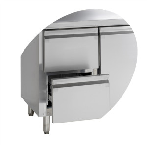 Table Réfrigérée en Inox - 4 Portes - GN 1/1 de TEFCOLD : Conservez vos aliments frais avec efficacité