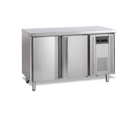 Table Réfrigérée Positive 2 Portes Pleines - 230L TEFCOLD: Performante et pratique pour professionnels de cuisine