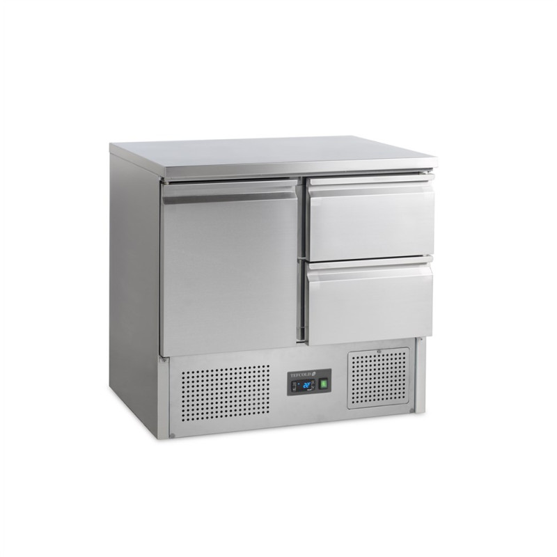 Saladette Réfrigérée Positive GN 1/1 Inox - 1 Porte et 2 Tiroirs | TEFCOLD