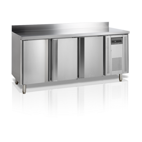 TEFCOLD snack counter cooler - 345 L, 3 doors, backsplash