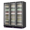 Refrigerated Beverage Display Case 3 Glass Doors Black 1173 L - CombiSteel