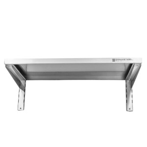 Wandregal aus Edelstahl auf Schienen - L 800 x T 400 mm | Dynasteel