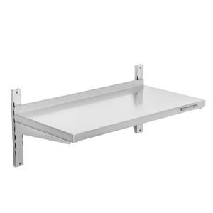 Wandregal aus Edelstahl auf Schienen - L 800 x T 400 mm | Dynasteel