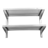 Etagère Murale en Inox sur Crémaillères 2 Niveaux  - L 800 x P 400 mm - Dynasteel