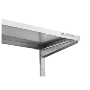 Stainless Steel Wall Shelf on Brackets 2 Levels - L 1200 x D 400 mm - Dynasteel