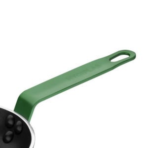 Non-stick Aluminium Frying Pan with Green Handle 280 mm - Hygiplas: Precise Cooking, Easy Cleaning