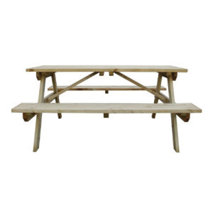 Table pique-nique bois 1,5m élégante et robuste