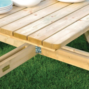 Rowlinson 1980mm Square Wooden Picnic Table: Conviviality and Robustness