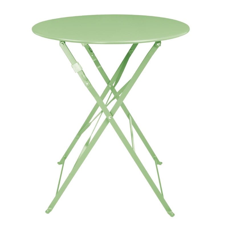 Folding Square Table Light Green Steel 595 mm Bolero - Practical and Robust