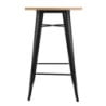 Black Bar Table with Bolero Wood Top - Elegant and Functional