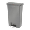 Grauer Frontpedal-Mülleimer 50L - Hygienisch & Praktisch | Rubbermaid