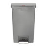Grauer Frontpedal-Mülleimer 50L - Hygienisch & Praktisch | Rubbermaid
