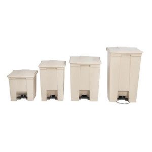 Beiger Pedalbehälter 87L Rubbermaid Step-On: Haltbarkeit und Hygiene