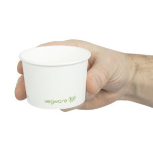 Compostable Hot Food Pots 110 m - Pack of 1000 Vegware - Convenient and Environmentally Friendly