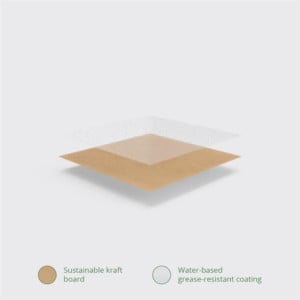 Kompostierbare Karton-Lebensmittelboxen Nr. 3 1800 ml - Packung mit 180 - Vegware - Umweltfreundlich und praktisch!