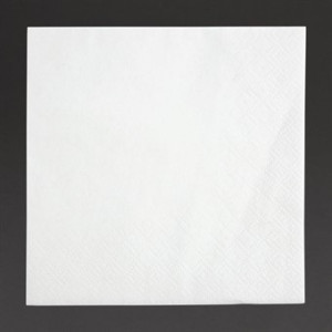 Serviettes Cocktail 2 Plis 240 mm Blanches - Lot de 4000 Fiesta