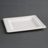 Teller aus kompostierbarem Bagasse in quadratischer Form 159mm - Packung mit 50