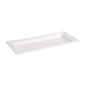 Assiettes Rectangulaires Compostables Bagasse 258mm