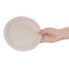 Assiettes rondes compostables en bagasse naturelle - Lot de 50, 260mm