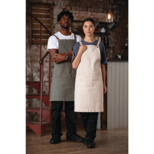 Apron Bib Cotton Gray Southside - Professional Kitchen