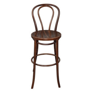 Hoher Bistrohocker Gebogenes Holz Nussbaum Außergewöhnliche Qualität