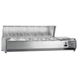 Saladette Réfrigérée à Poser Couvercle Inox - 6 x GN 1/3 - Dynasteel