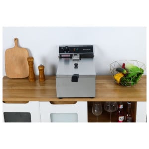 Professionelle Fritteuse 10 L 3000 W Edelstahl — Thermostat
