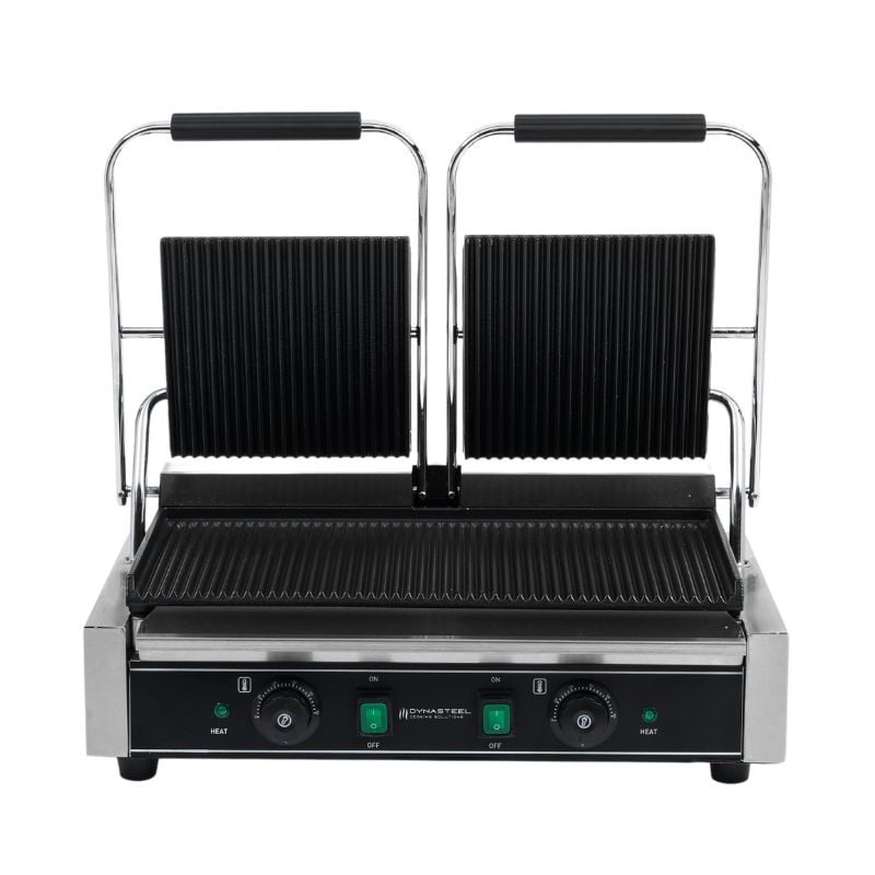 Grill Panini Double - Plaques Rainurées - Dynasteel