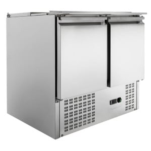 Compact 2-Door Saladette - With Sliding Lid - Dynasteel