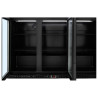 Rückkühlschrank 328 L 3 Glastüren Schwarz