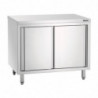 Stainless Steel Cabinet with Sliding Doors and Shelf - L 1000 mm - Refurbished