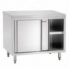 Stainless Steel Cabinet with Sliding Doors and Shelf - L 1000 mm - Refurbished