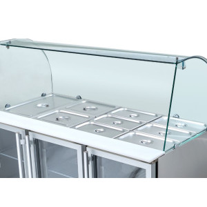 Refrigerated Saladette 4 GN 1/1 - 3 Glass Doors - Dynasteel