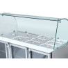 Saladette Kühlschrank 4 GN 1/1 - 3 Glastüren - Dynasteel