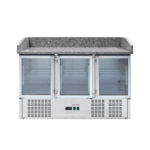 Kompakter Kühlschrank für Pizza - 3 Glastüren - Dynasteel