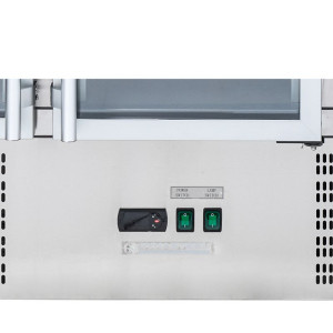 Compact Refrigerated Pizza Cabinet - 3 Glass Doors - Dynasteel
